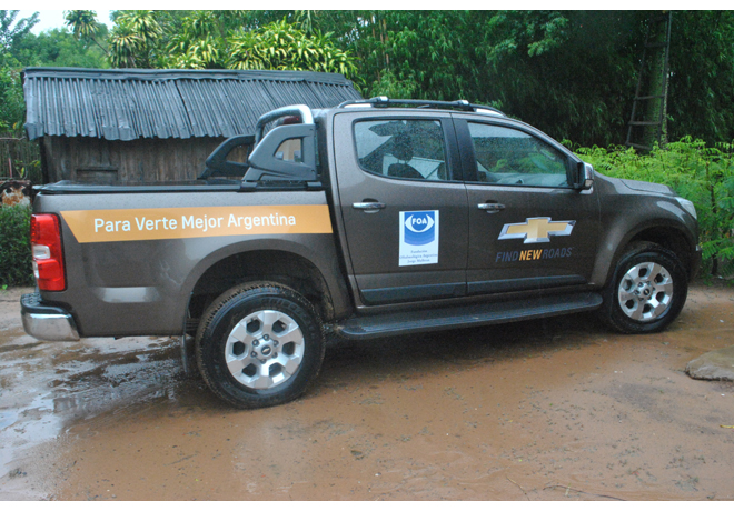 Chevrolet S10 utilizadas en los viajes de la Fundación FOA