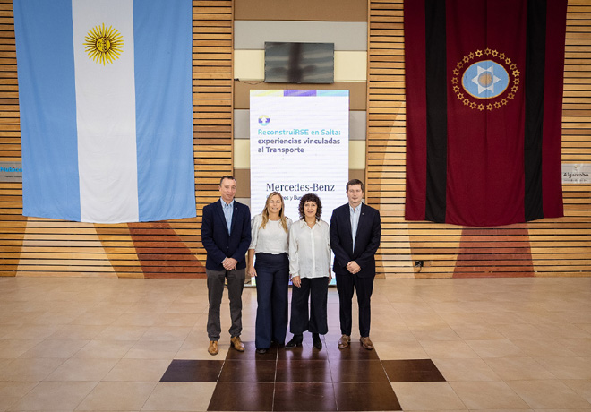 Programa ReconstruiRSE en Salta: Mercedes-Benz Camiones y Buses compartió sus experiencias e iniciativas en tecnología para una movilidad segura y sustentable.