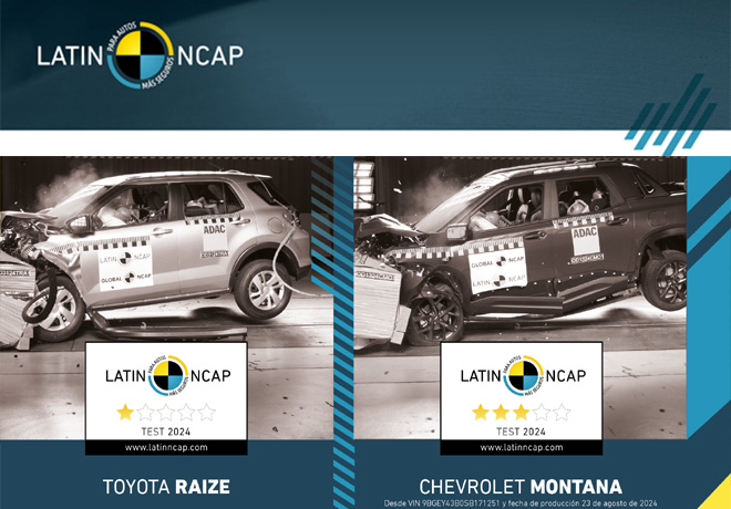 Nuevos resultados de Latin NCAP: Toyota decepciona con Raize mientras General Motors es referencia en su segmento con Montana.